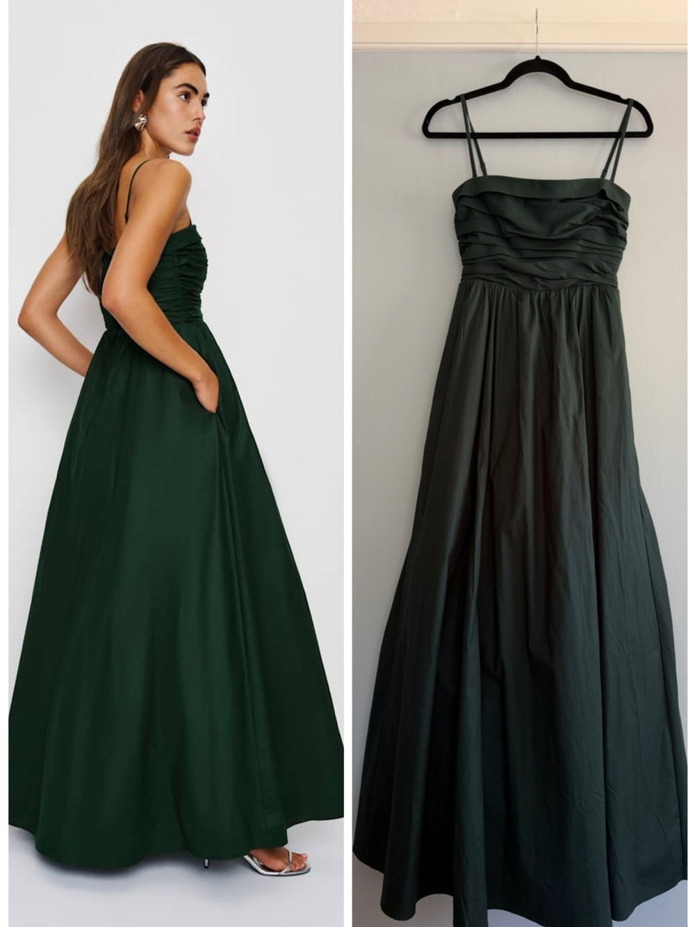 NWT - Reformation Kastoria Dress in Forest Green (US 2)